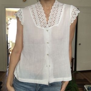 Vintage Lace Cotton Blouse